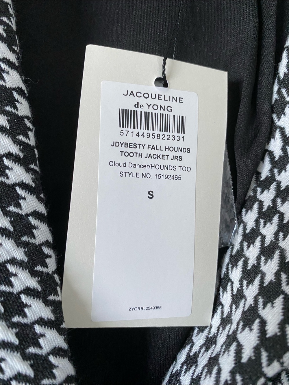 Houndstooth Longline Blazer - Black & White - Picture 6 of 6